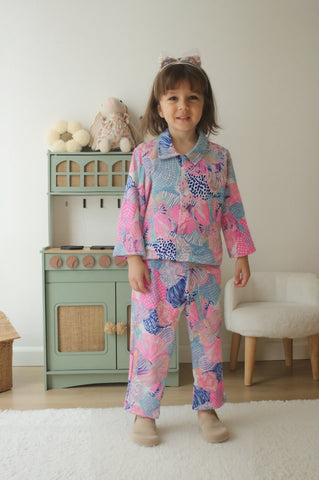 Pink Floral Place Night Suits