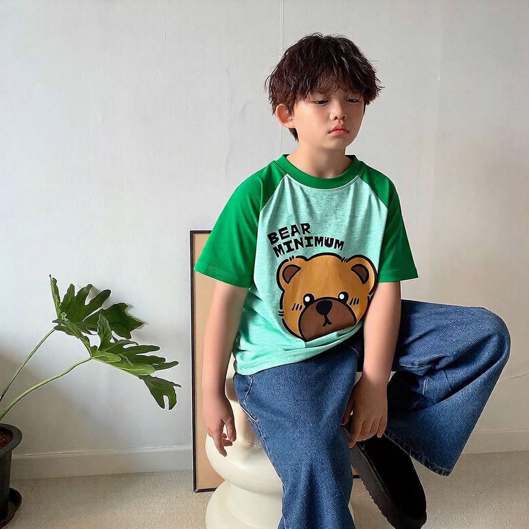 Bear Minimum Green Dual Shade Tee