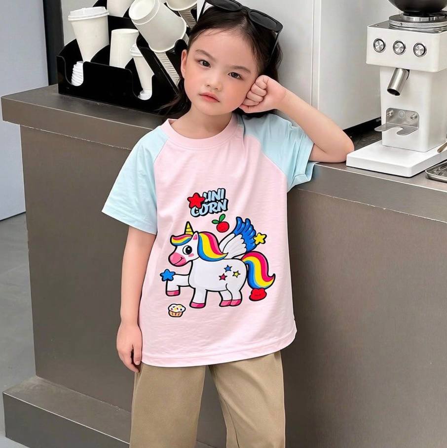 Unicorn 🦄 Icy Blue And Pink Tee