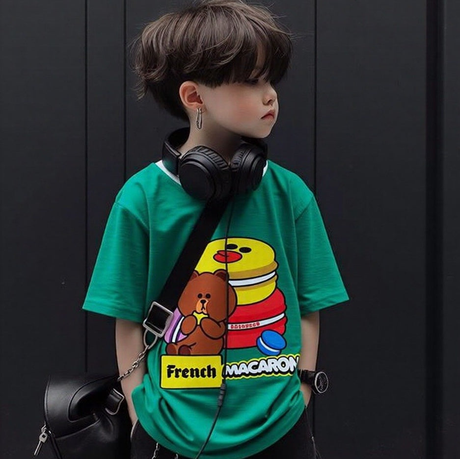 French Macaron Dark Green Tee