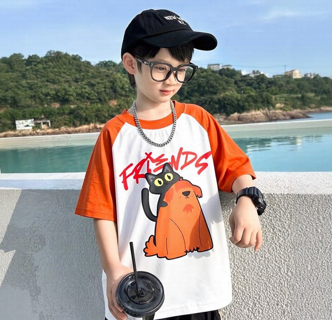 Friends Brown White Dual Shade Tee