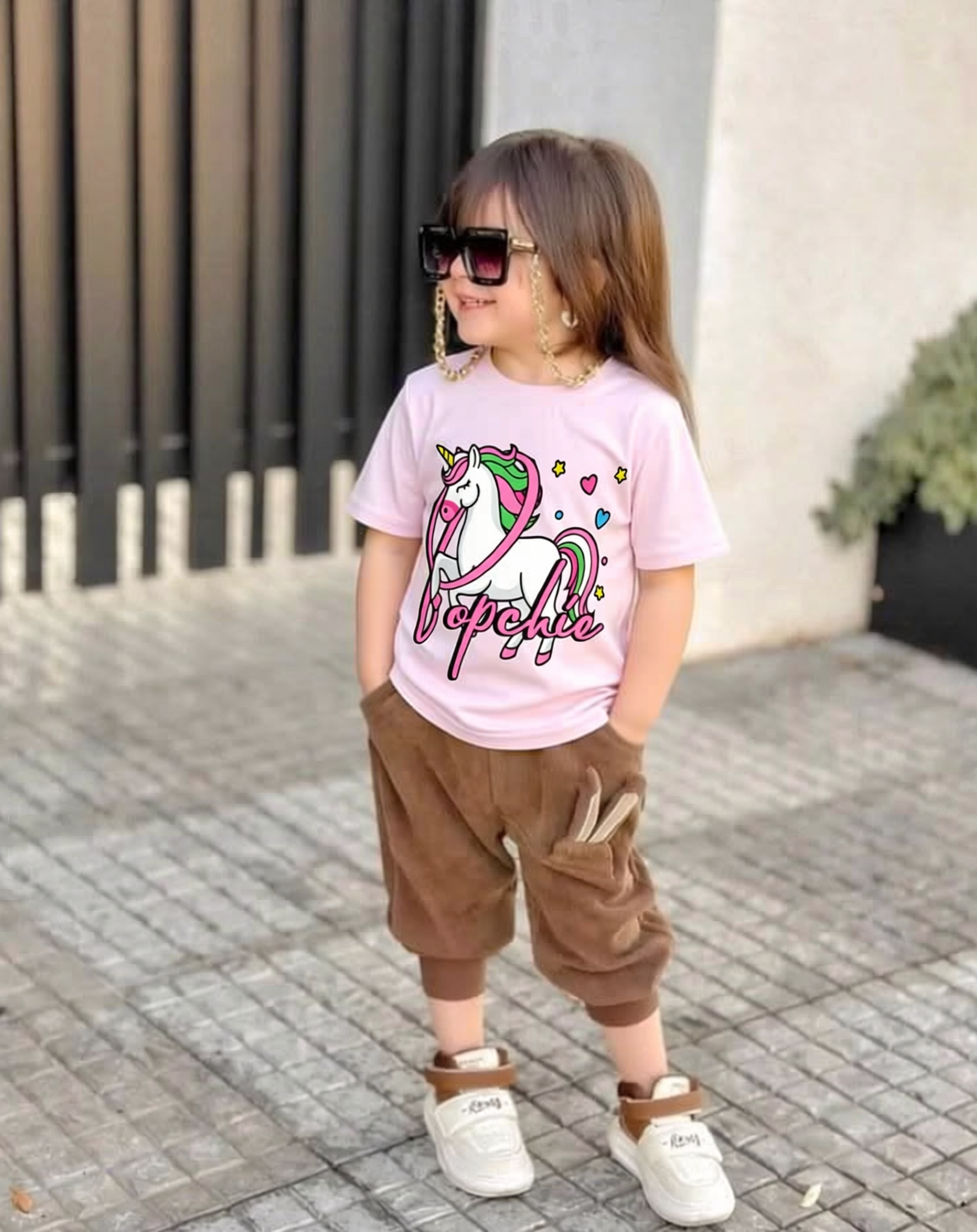 Popchie Unicorn 🦄 Rainbow Pink Tee