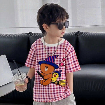 Magic Teddy Checkered Purple Tee