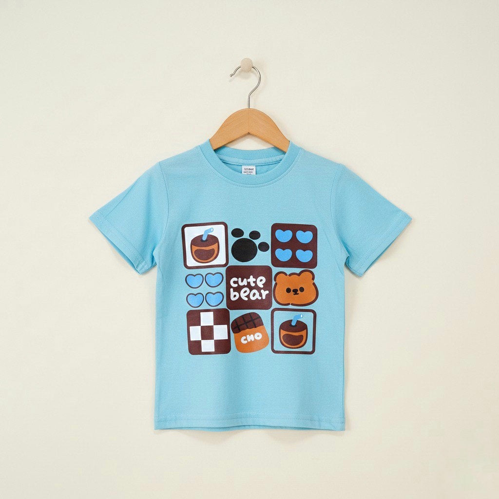 Cute Bear Light Blue Tshirt