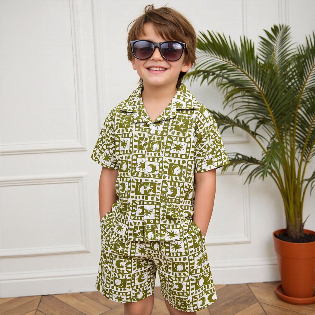 Popchie Star Moon Green Cord Set