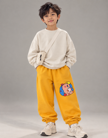 Capybara Yellow Cuffed Joggers