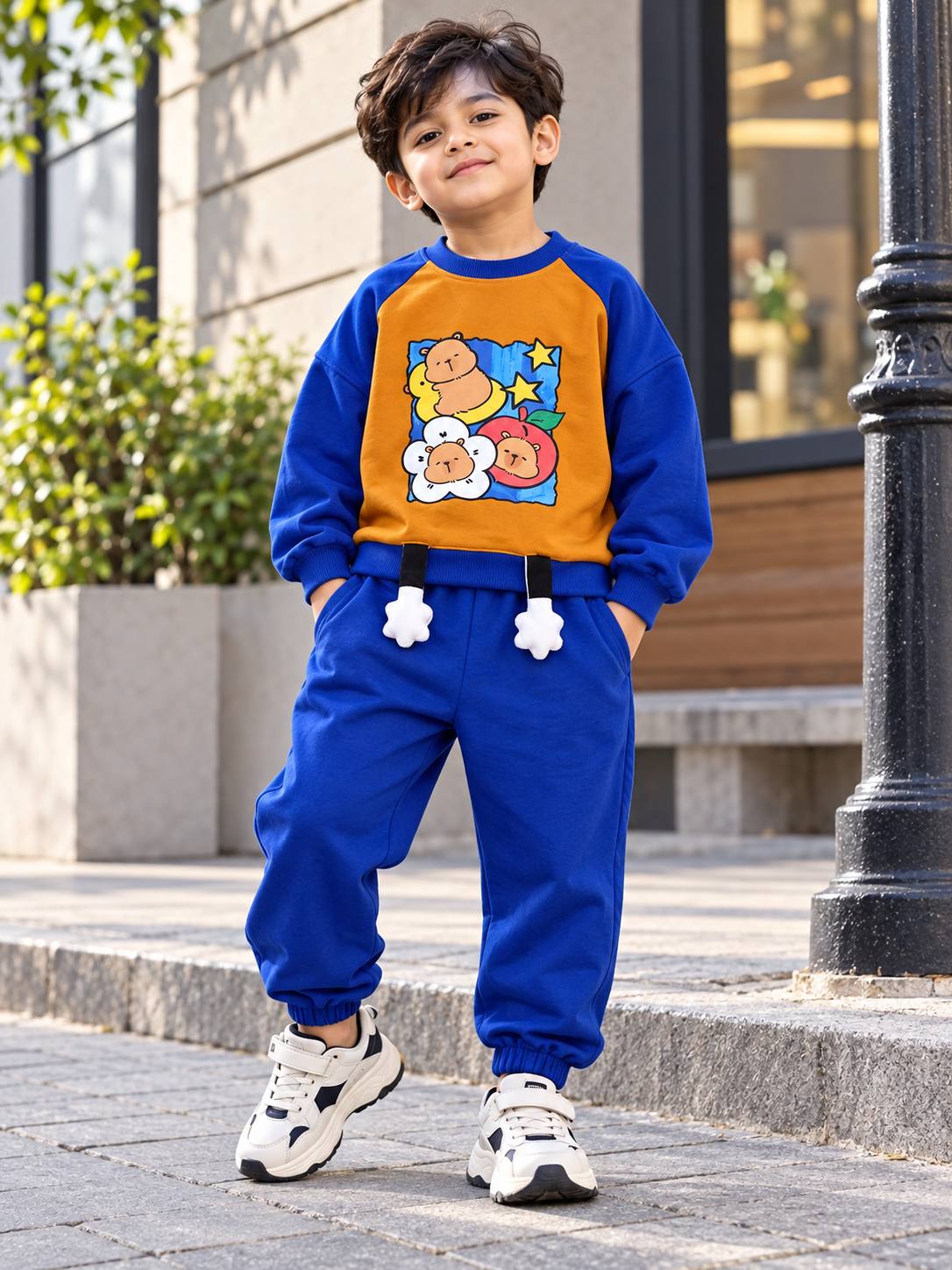 Sleepy Friends Legs Cord Set - Sweatshirt and Joggers Set