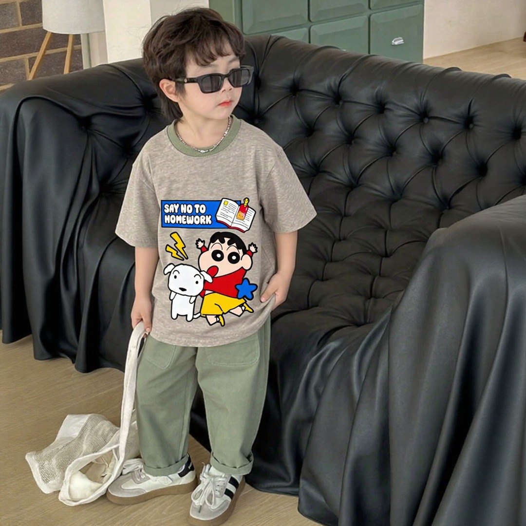 Cool Homework Rebel Tee – Fun Cartoon Kids T-Shirt