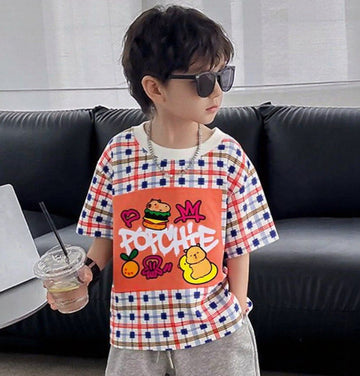 Capybara Foodie Checked Stripe Tee