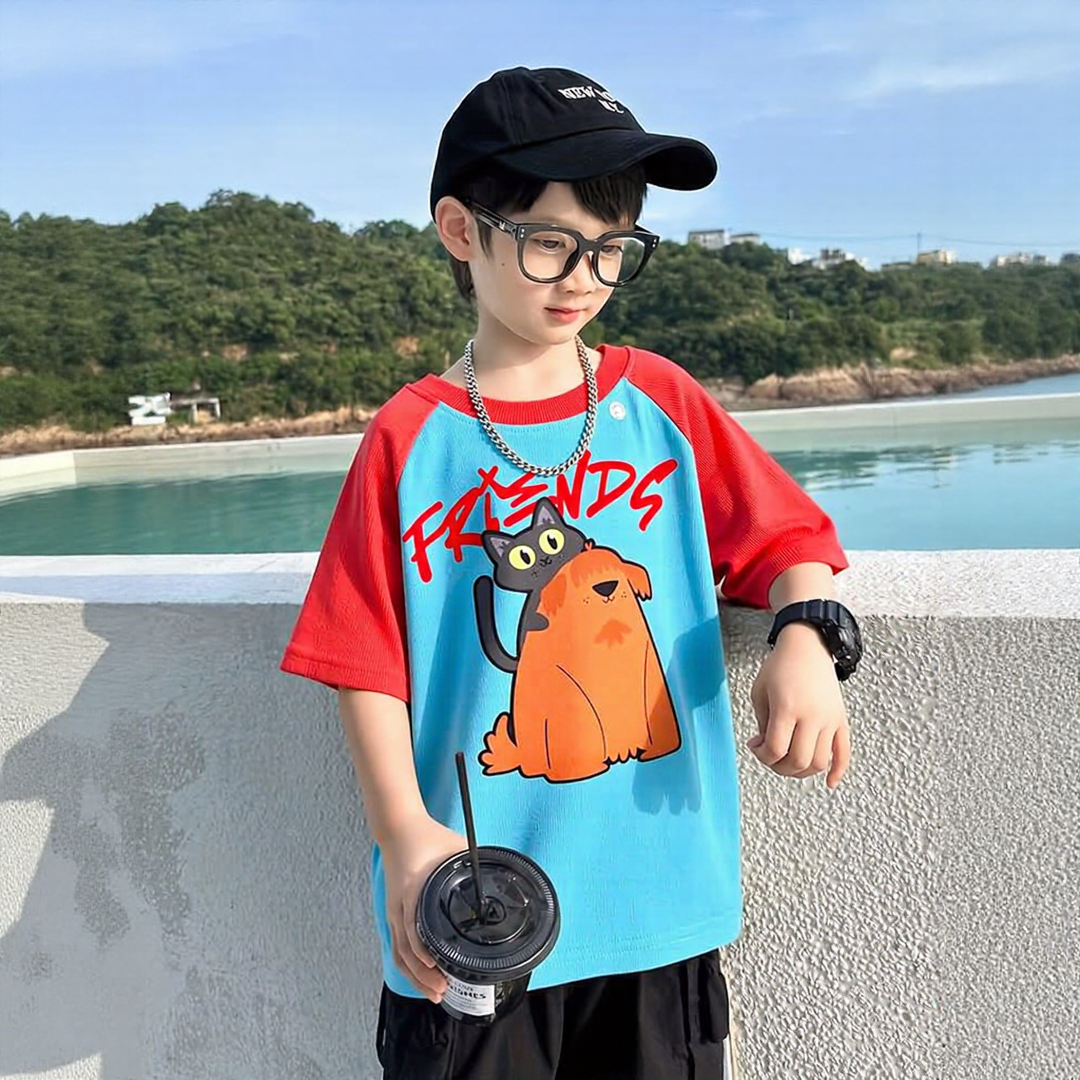 Friends Peach Icy Blue Dual Shade Tee