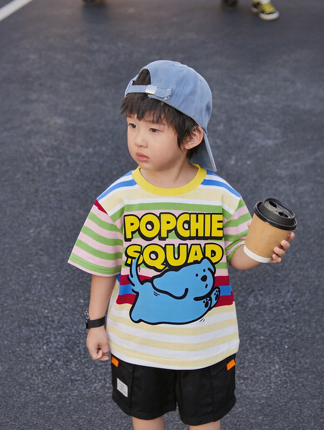 Popchie Squad Multi Stripe Tee