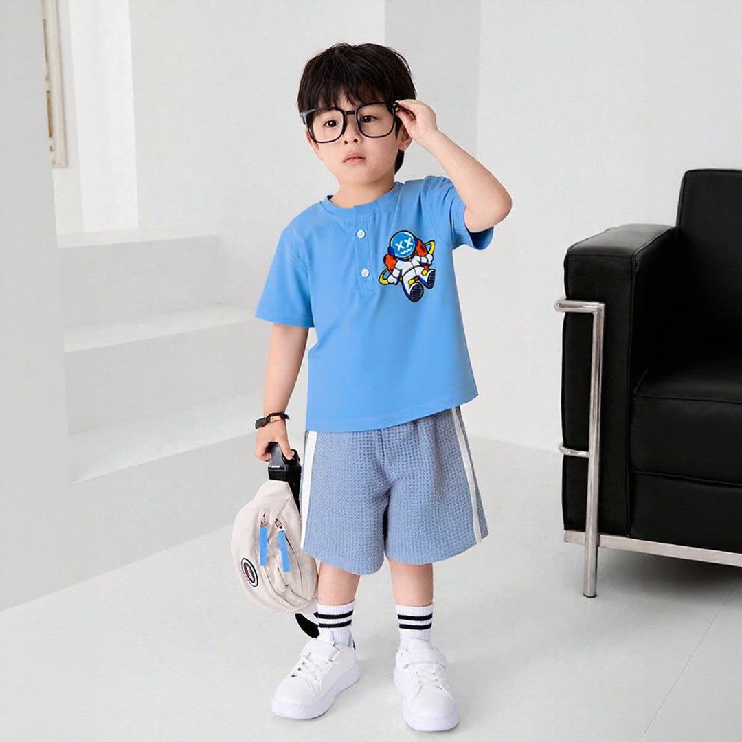 Astronaut Blue Henley Tee