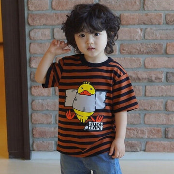 Duck Tape Brown And Black Striped Tee
