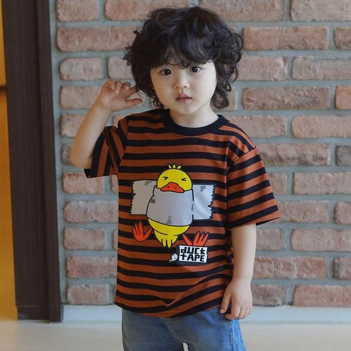 Duck Tape Brown And Black Striped Tee