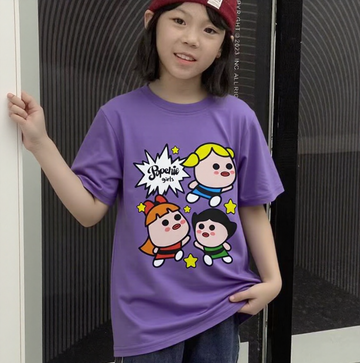 Power Popchie Girls Dark Purple Tee
