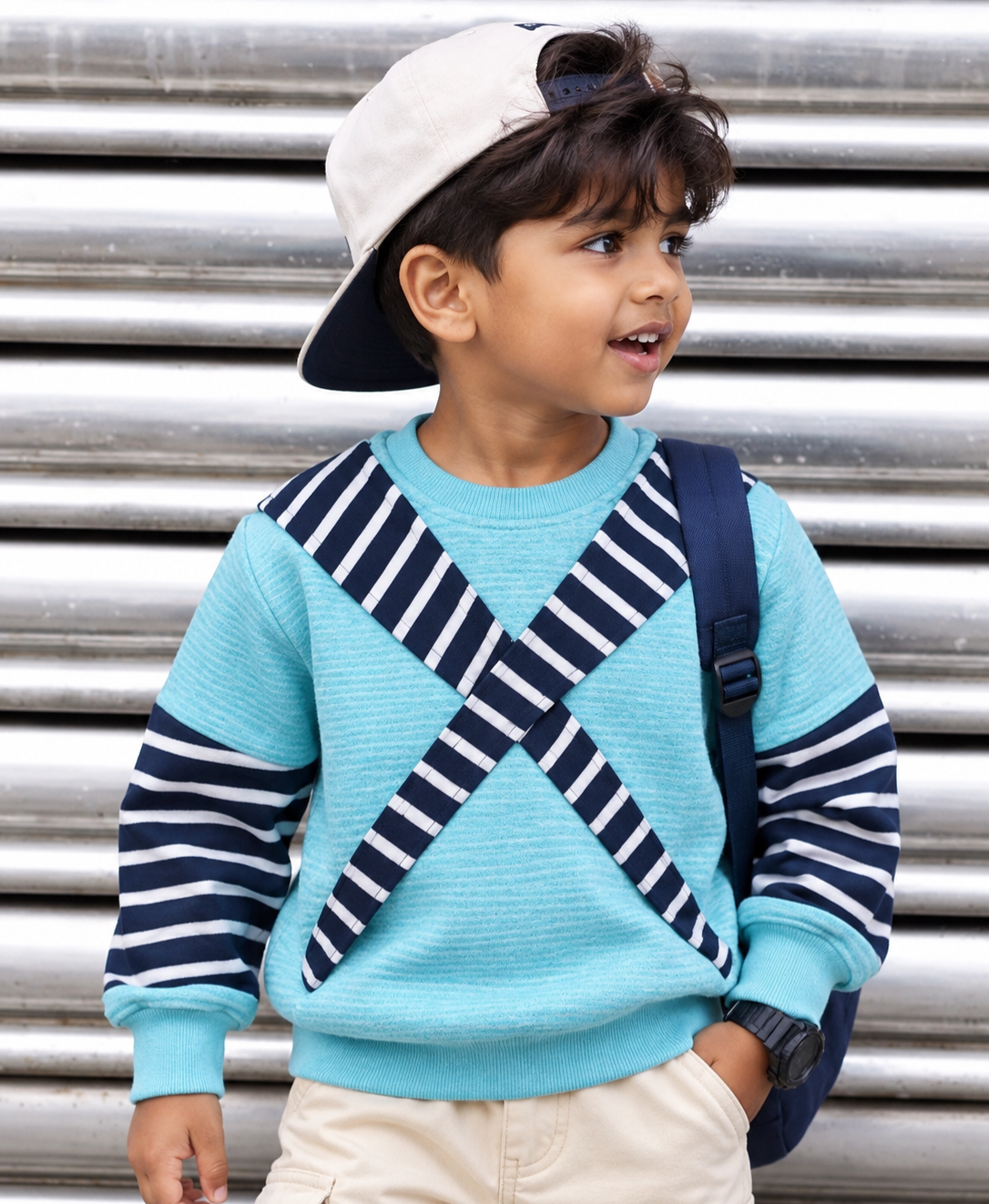 Blue Ribbon Cross Oversized Sweatshirt