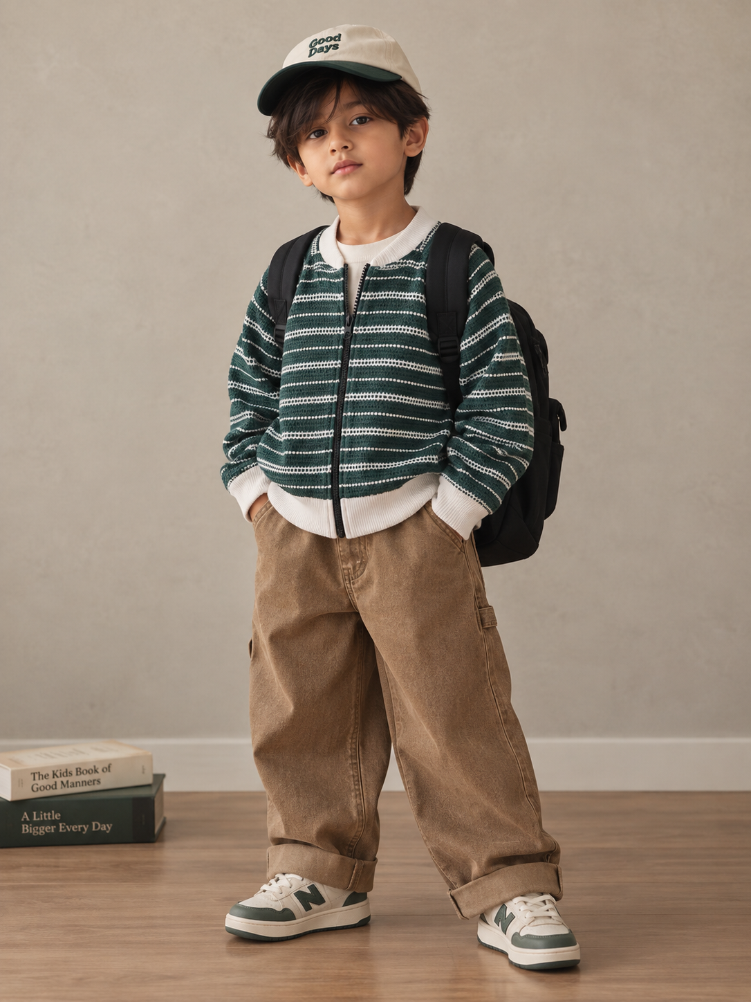 Green & White Textured Pre-Winter Zip-Up Shacket