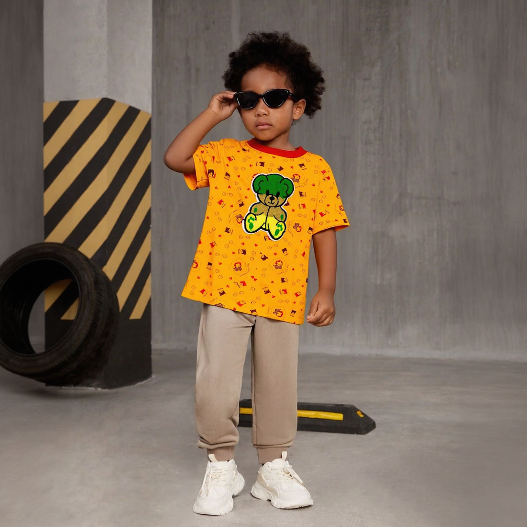 Cute Bunny Kitty Mustard Tee