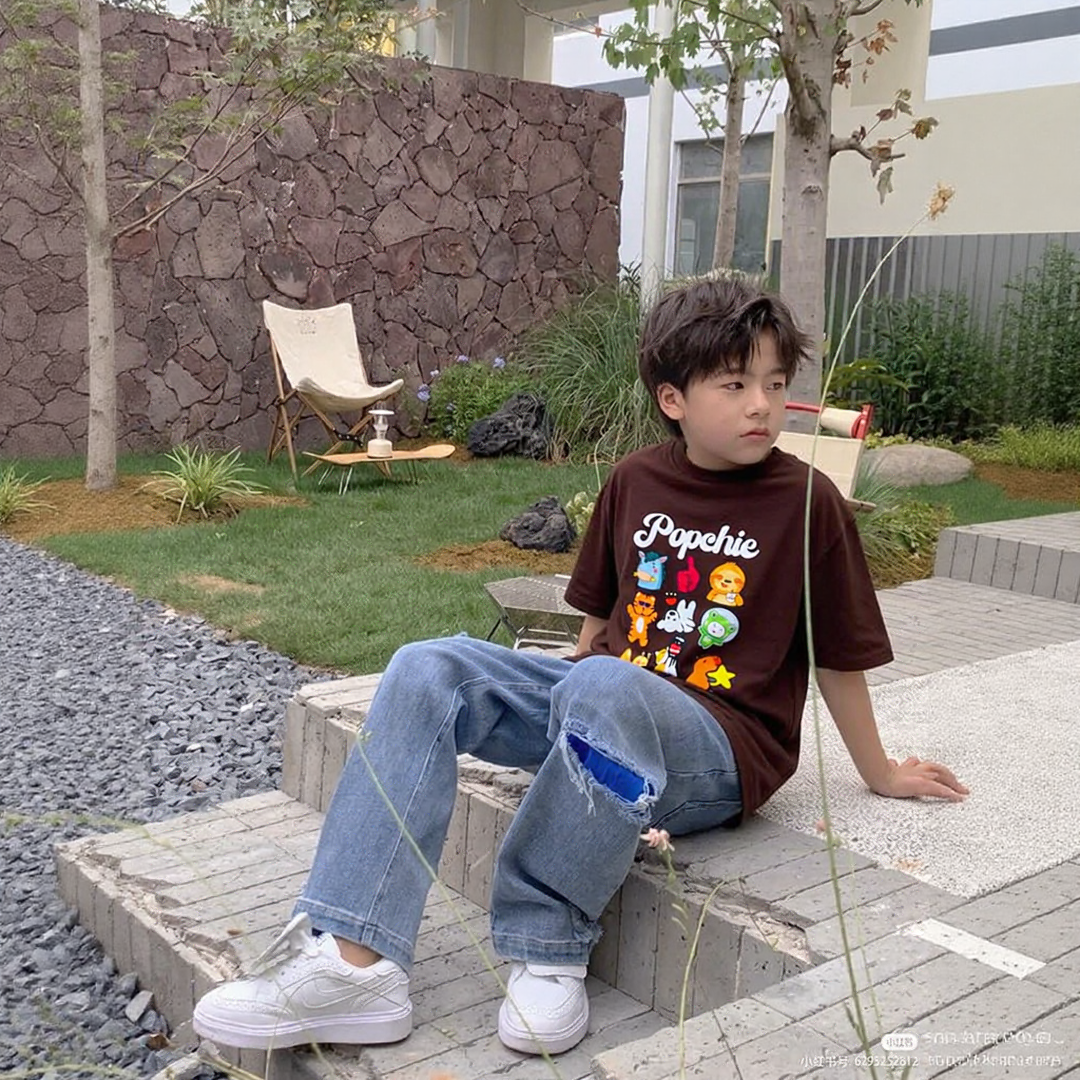 Popchie Friends Brown Tee