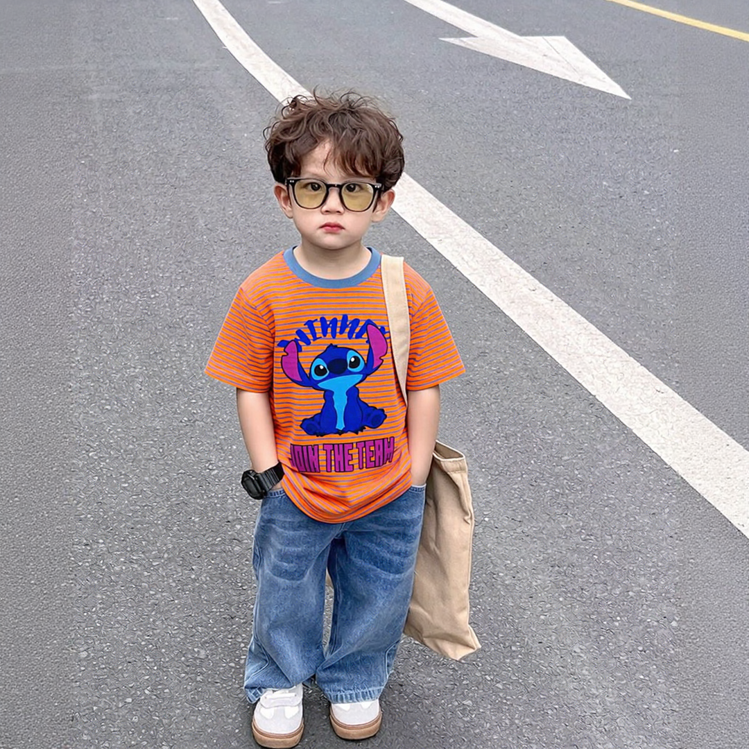 Winner The Stitch Orange Blue Striped Tee