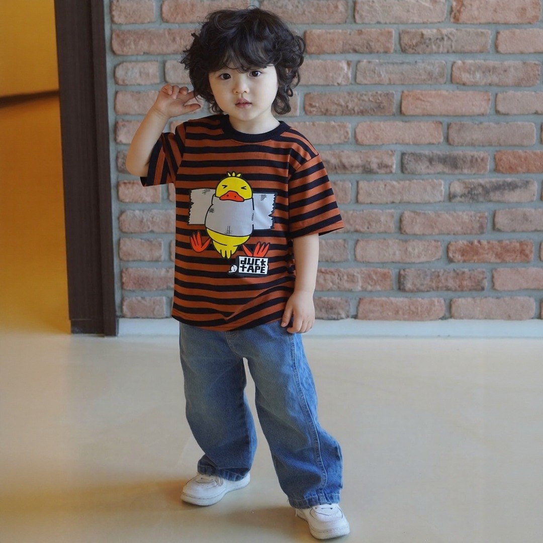 Duck Tape Brown And Black Striped Tee