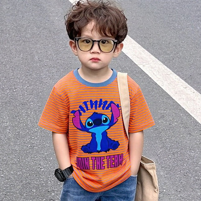 Winner The Stitch Orange Blue Striped Tee