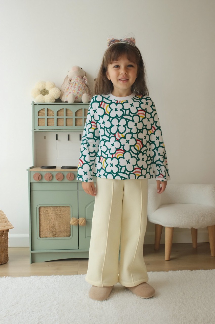 Floral Green Rainbow Tee