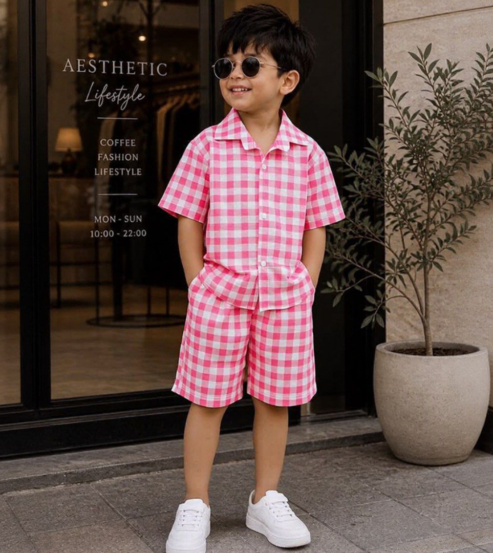 Pink Checkered Cord set