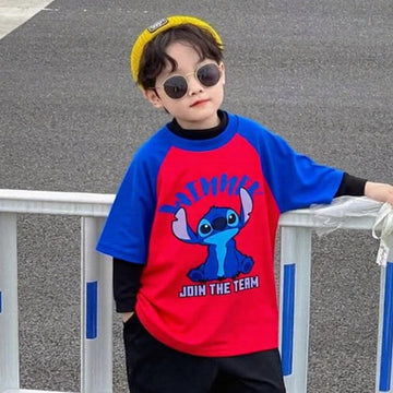 Winner The Stitch Red And Navy Blue Dual Shade Tee