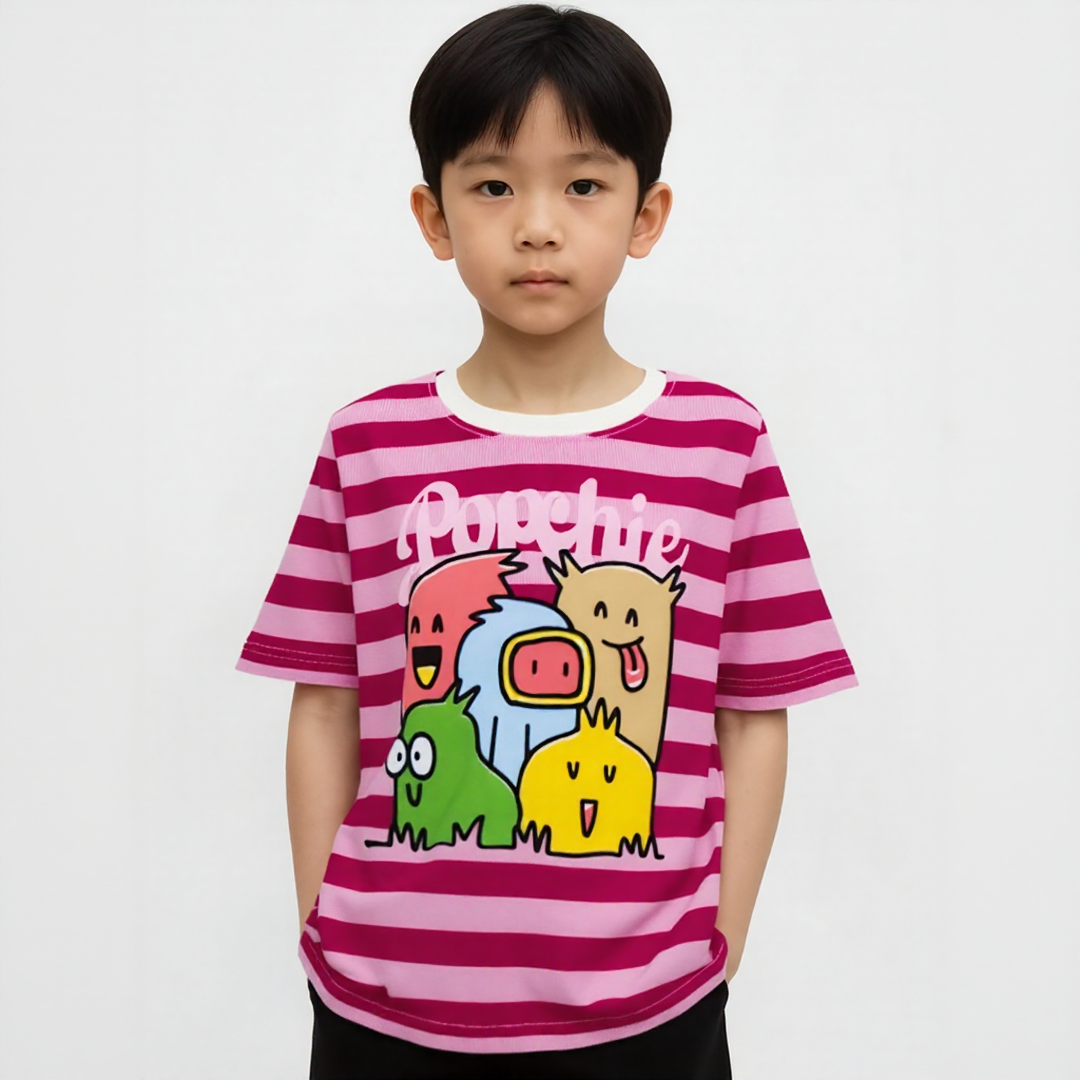 Multicoloured Friends Pink Stripe Tee