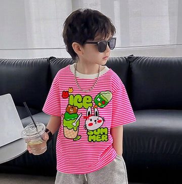 Ice Cream Bunny Stripe Tee