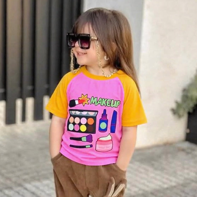Makeup Pink And Mustard Dual Shade Tee