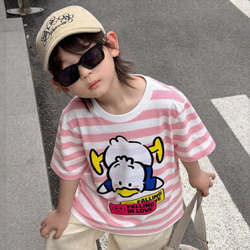 Falling In Love Pink White Striped Tee