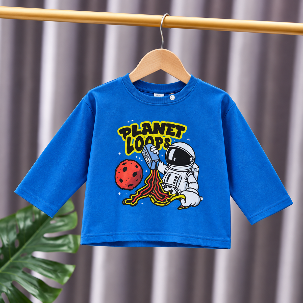 Planet Loops Blue Oversized Sweatshirt
