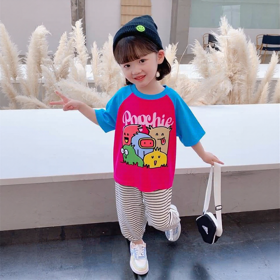 Popchie Multicoloured Friends Dual Shade Tee