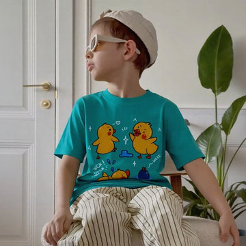 Swimming Duck 🦆 Light Pastel Green Tee