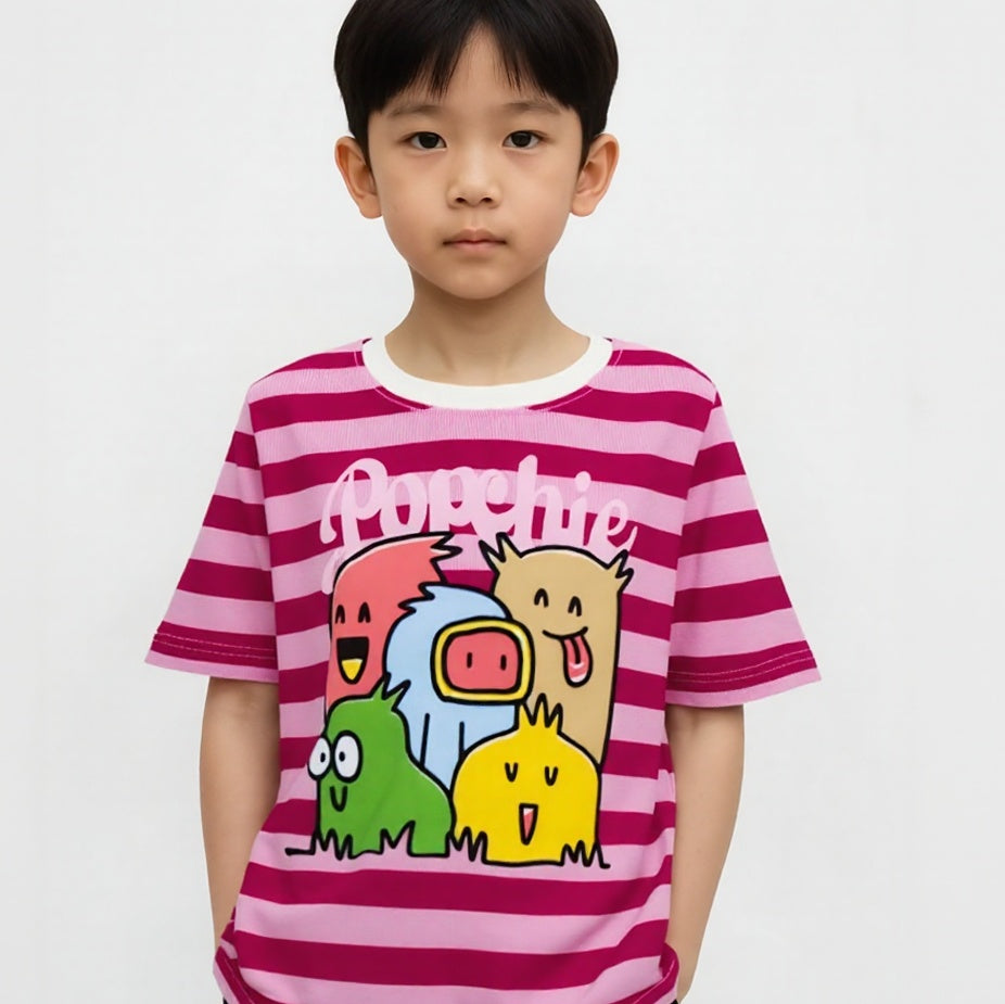 Multicoloured Friends Pink Stripe Tee