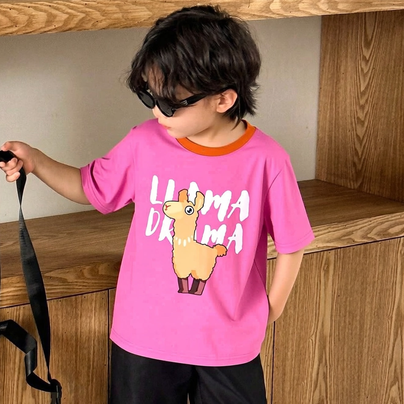 Cute Llama BubbleGum Pink Tee