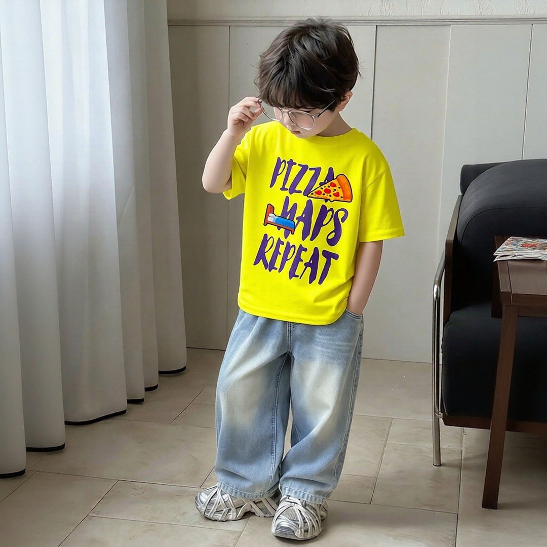 Pizza Naps Repeat Tee – Kids Graphic T-Shirt
