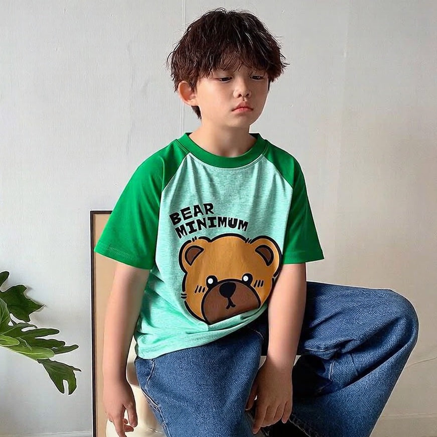 Bear Minimum Green Dual Shade Tee