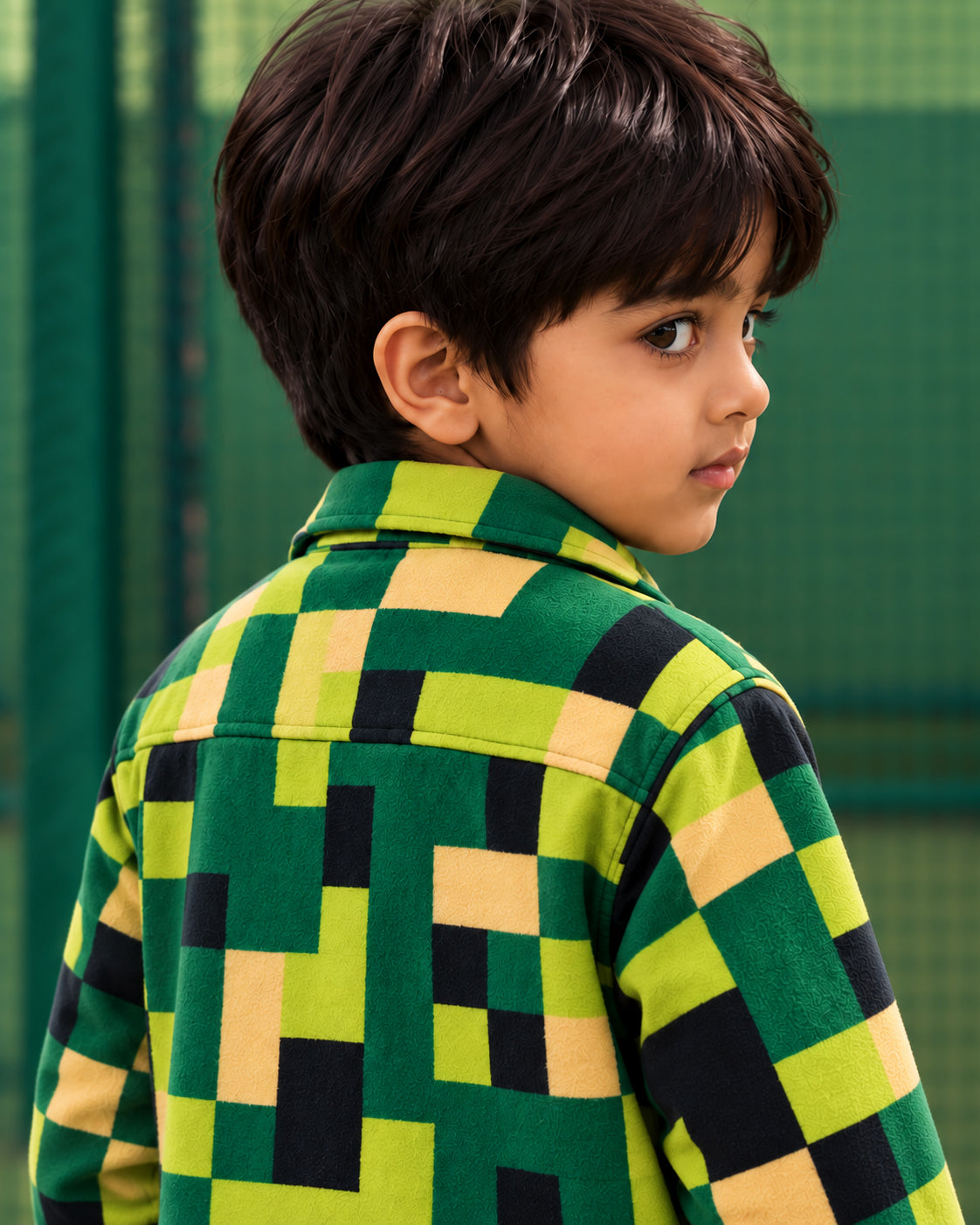 Pixel Play Fleece Shacket Set