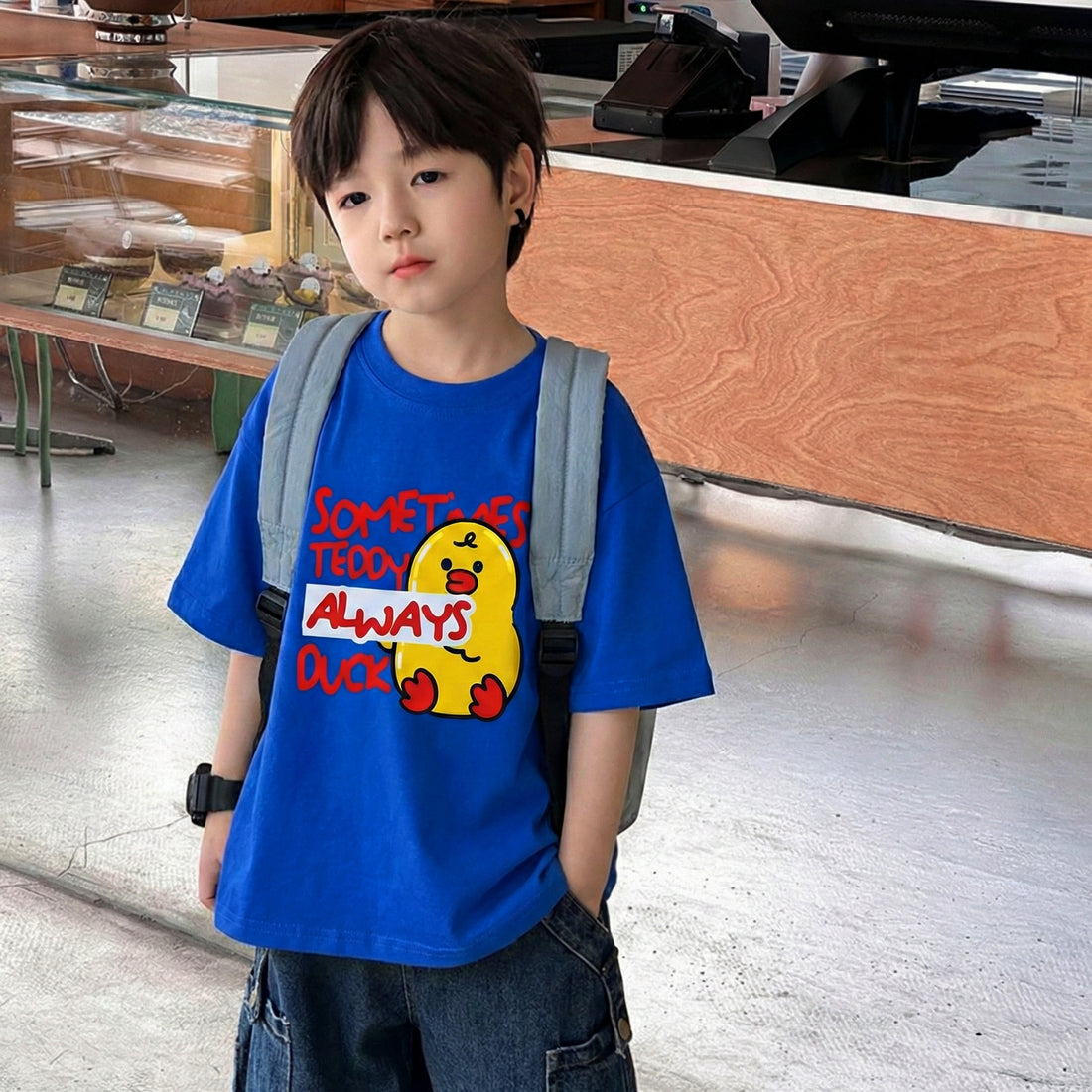 Sometime Teddy Always Duck Blue Tee