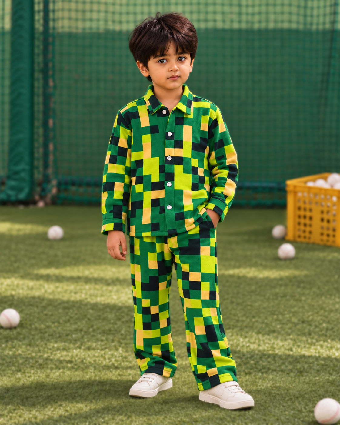 Pixel Play Fleece Shacket Set
