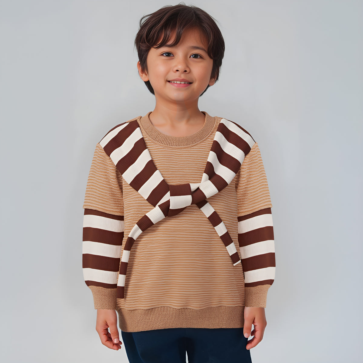 Retro Cozy Striped Sweater Tee 🧣✨