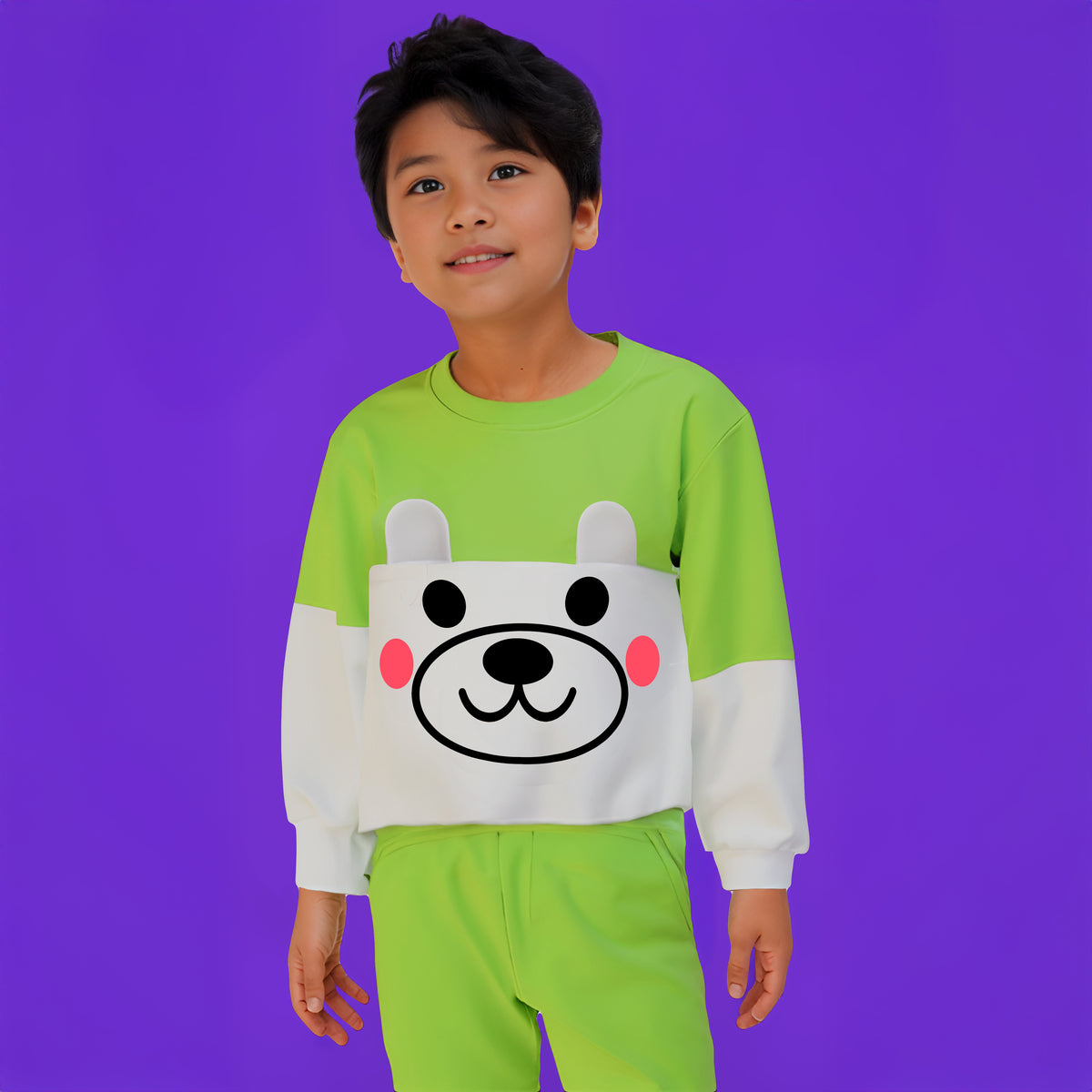 Cute Teddy Green Cord set ( With Green Pyjamas)