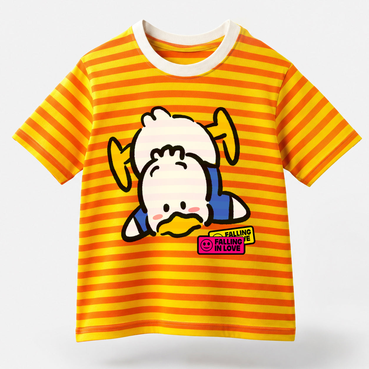 Falling In Love Orange Yellow Striped Tee