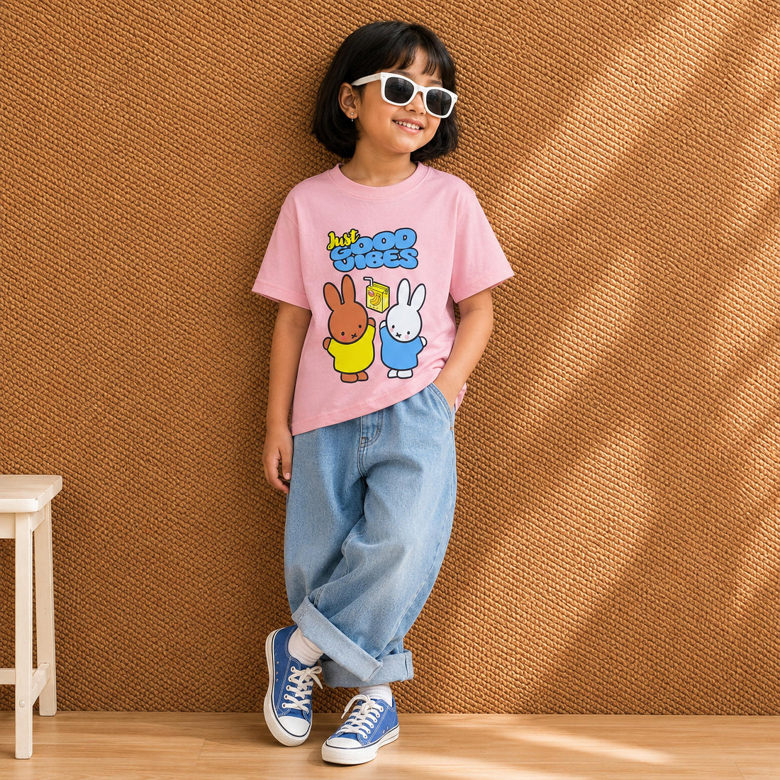 Happy Bunny Good Vibes Pink T-shirt